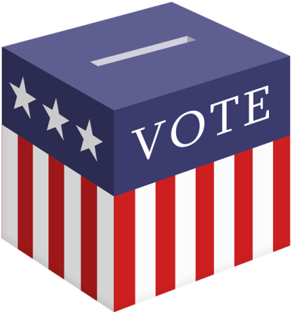 a voting box with the word vote on it