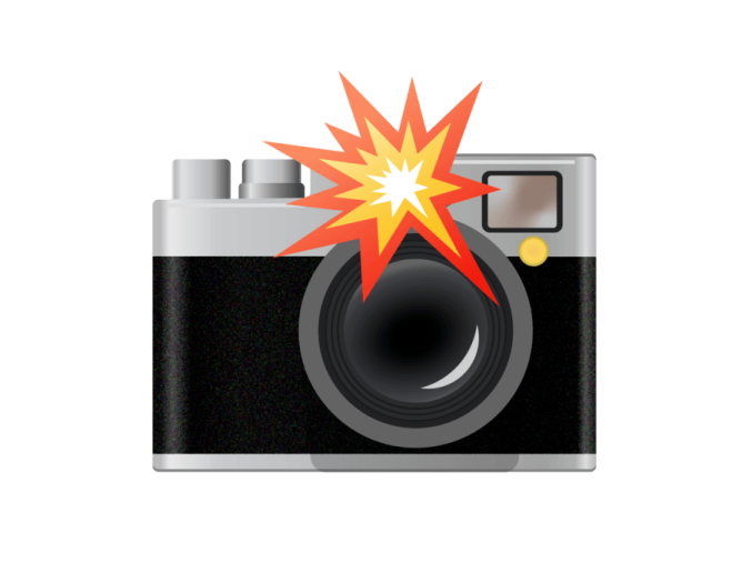 a camera with a flash on it