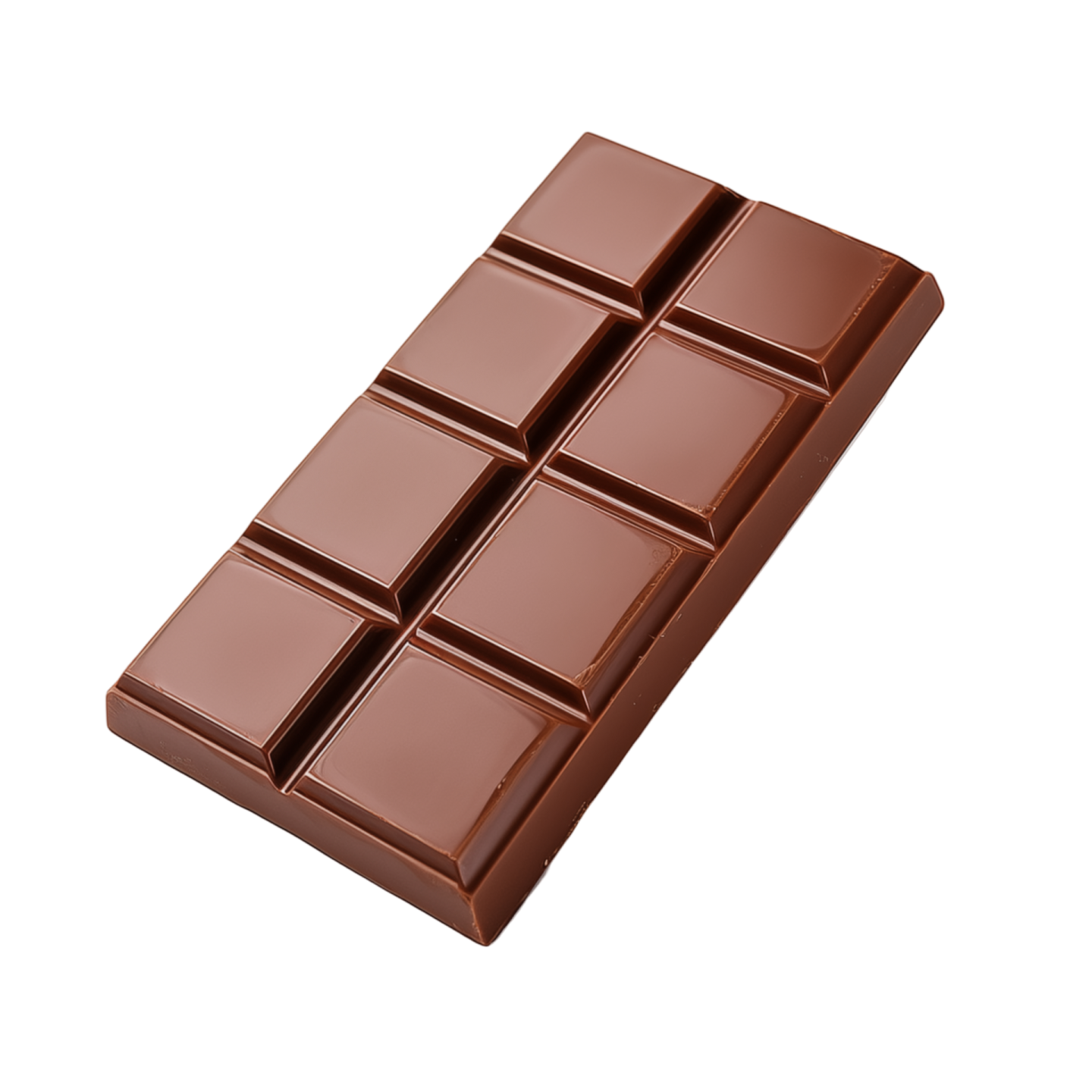 a chocolate bar on a white background