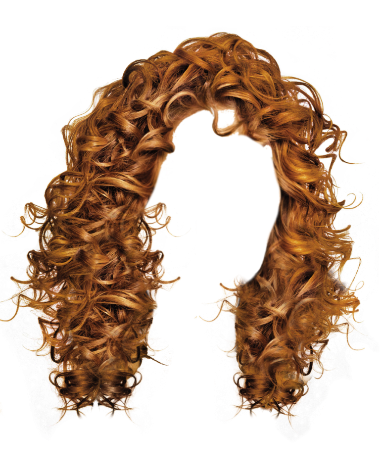 a curly wig on a white background