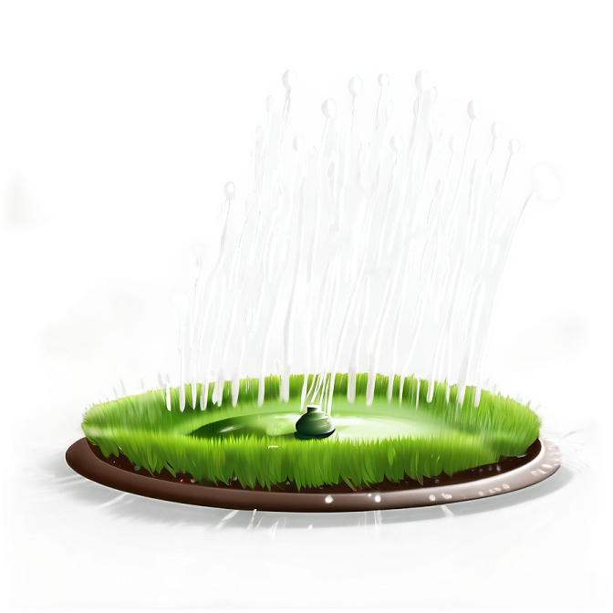 a green grass with white smoke coming out of it