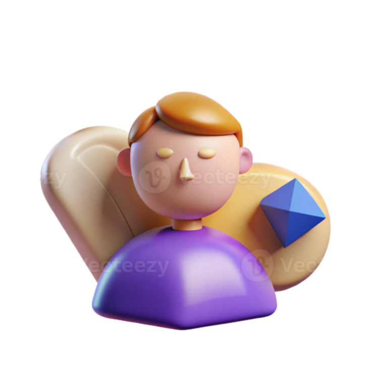 an image of a cartoon character with different colored shapes