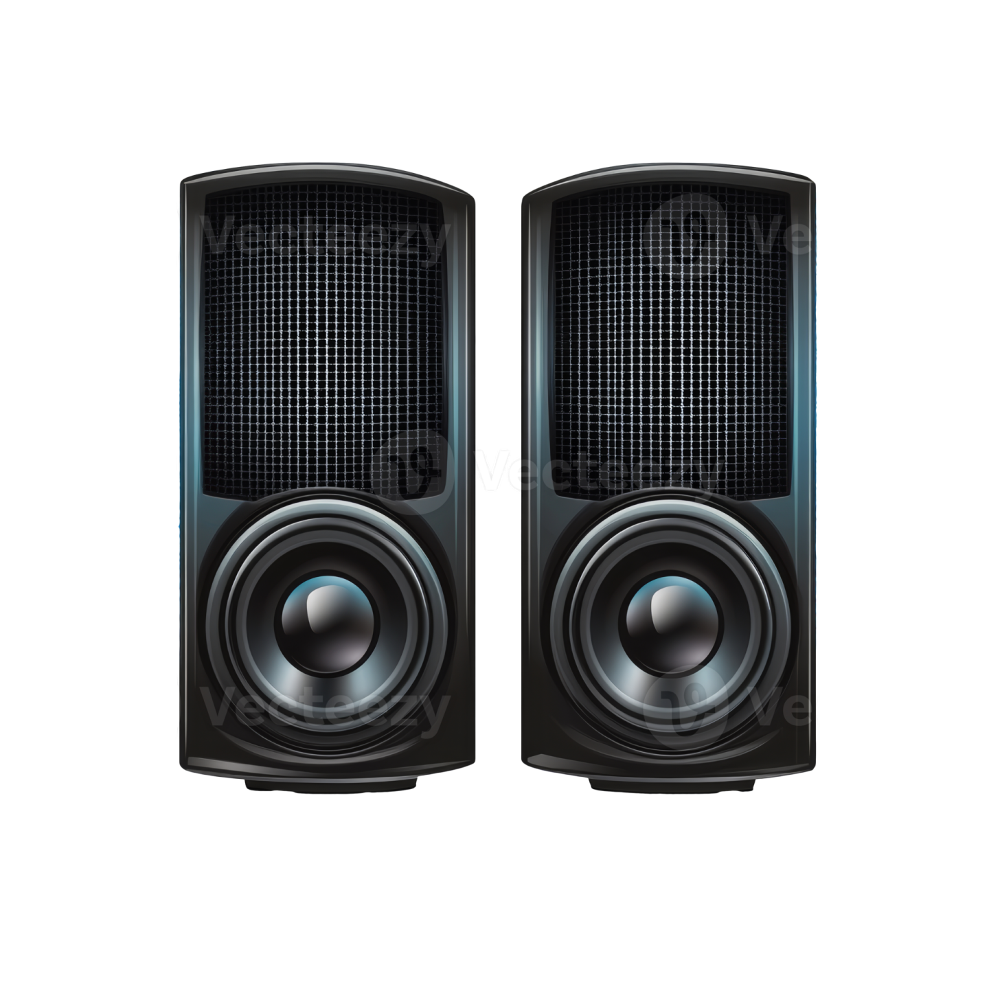 a pair of speakers on white background