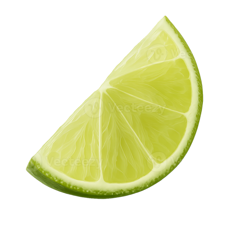 a lime slice on a white background