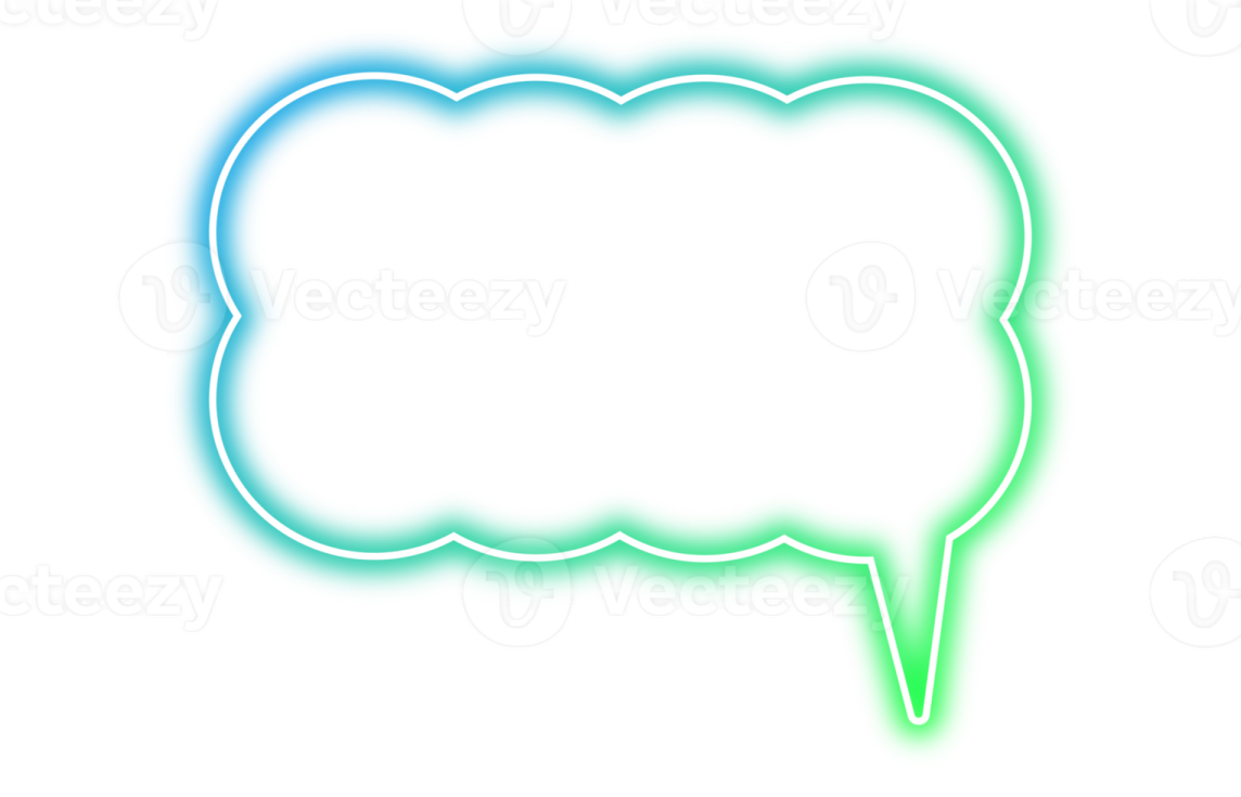 a neon speech bubble on a white background