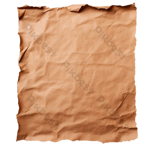 a piece of brown paper on a white background
