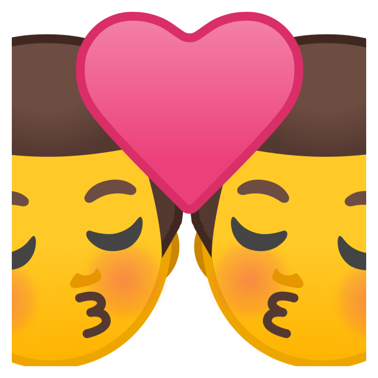 two people with a heart on their faces