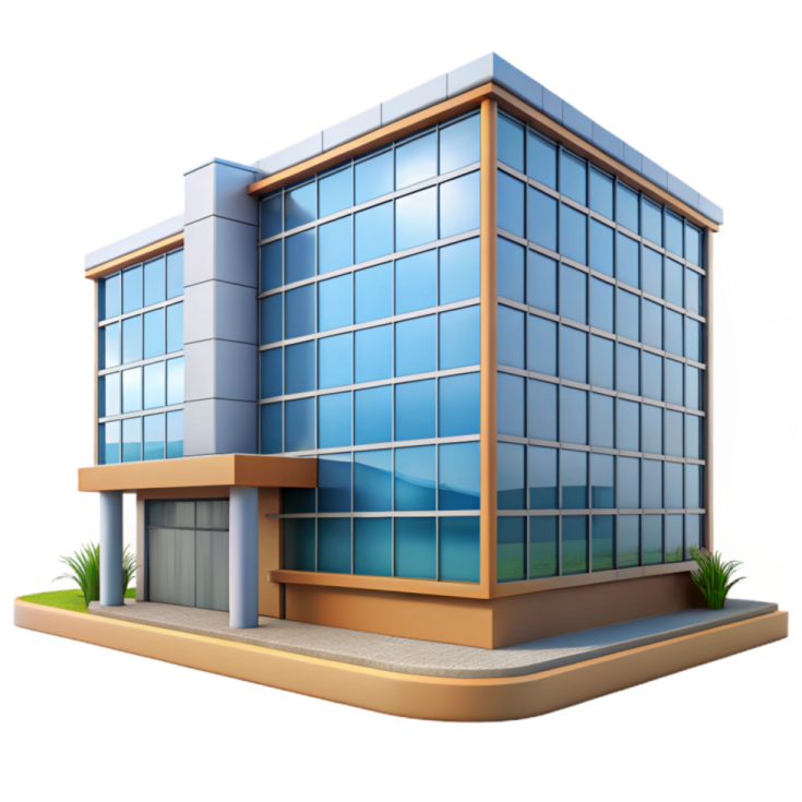 a modern office building with glass windows