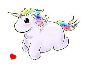 a drawing of a unicorn with a heart