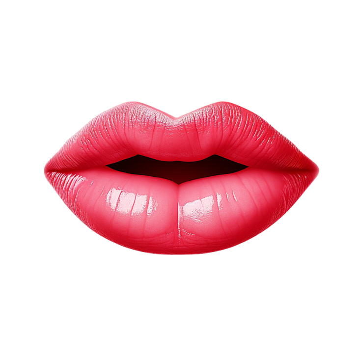 a close up of a pink lipstick on a white background