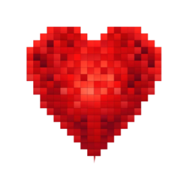 a heart made out of cubes