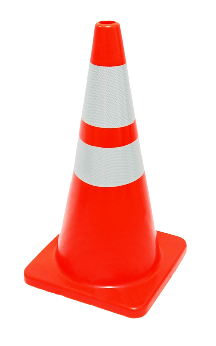 a traffic cone on a white background