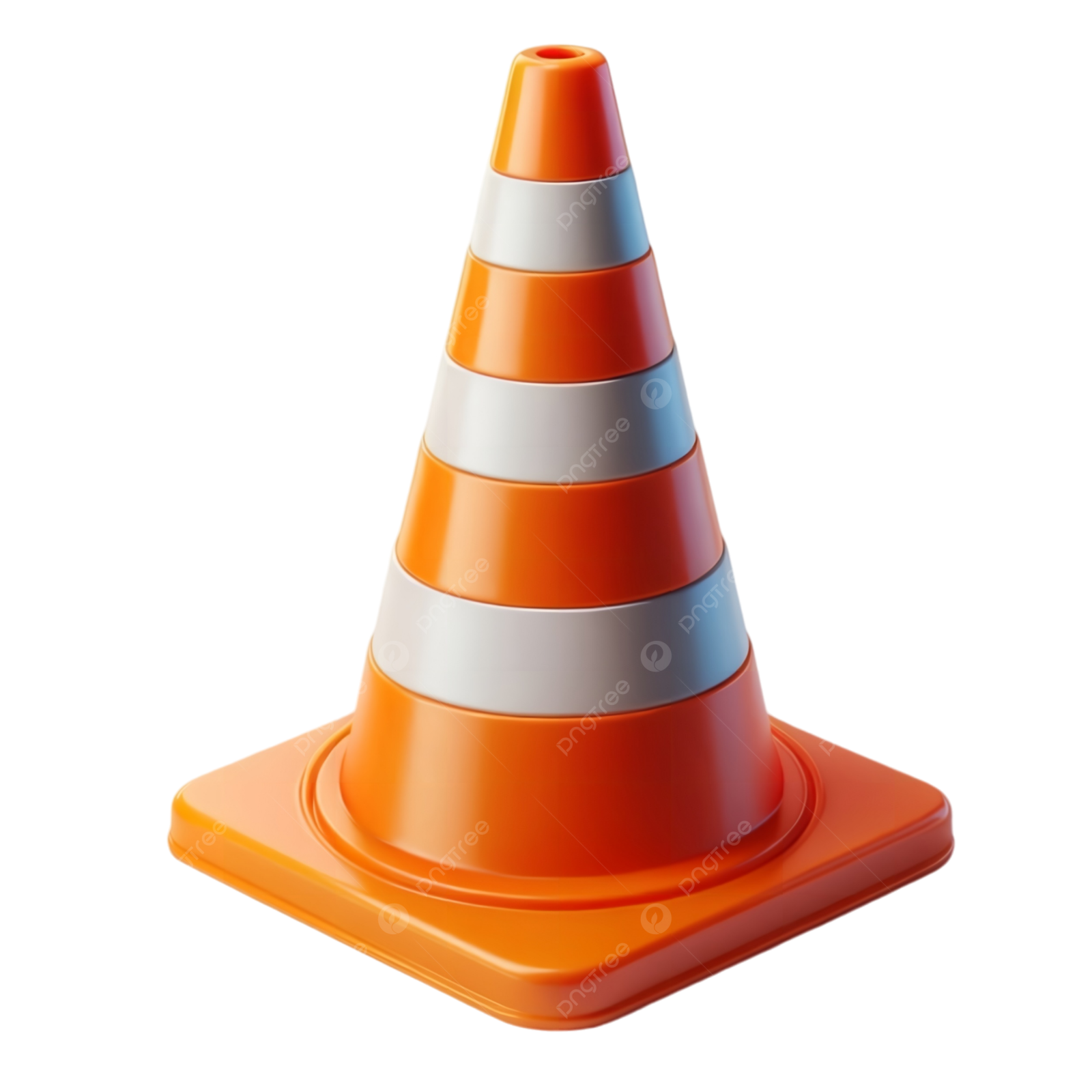 an orange traffic cone on a white background