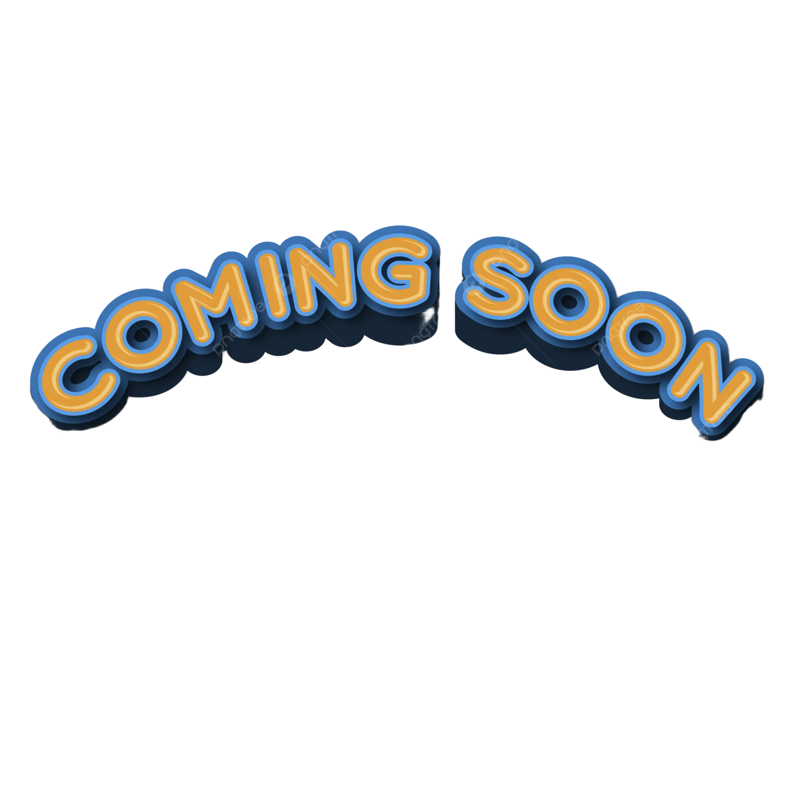 a blue and orange sign with the word coming soon
