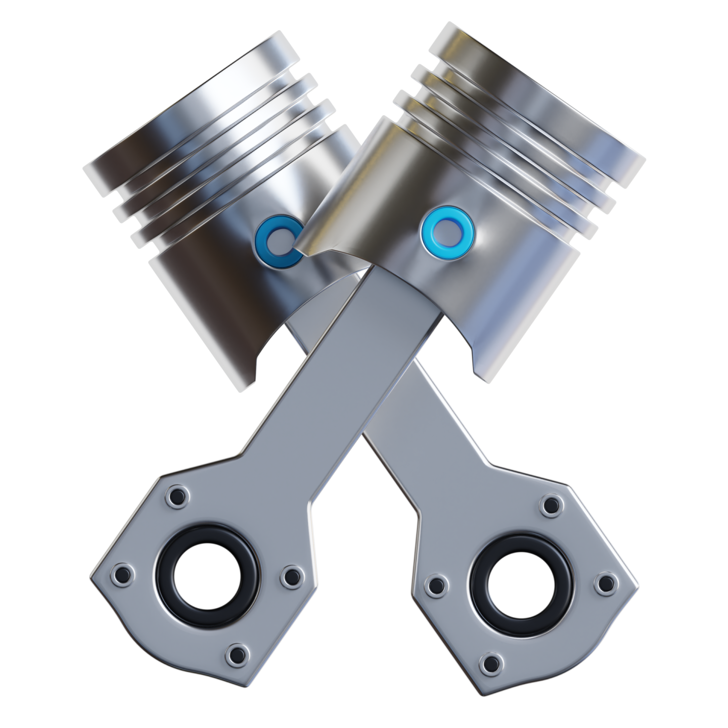 a pair of pistons on a white background