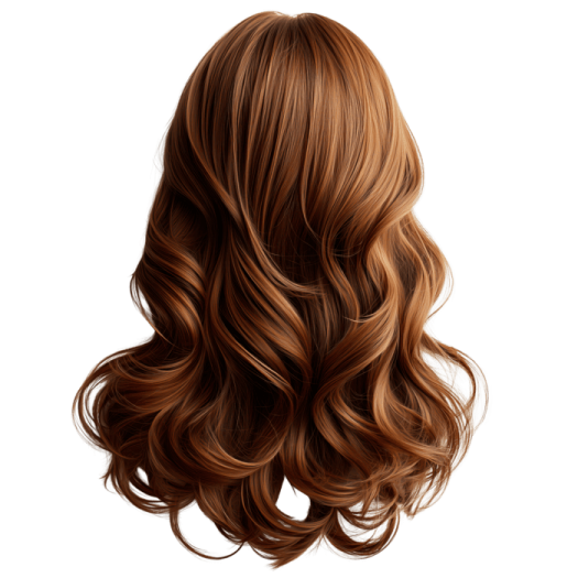 a woman's head with long brown hair