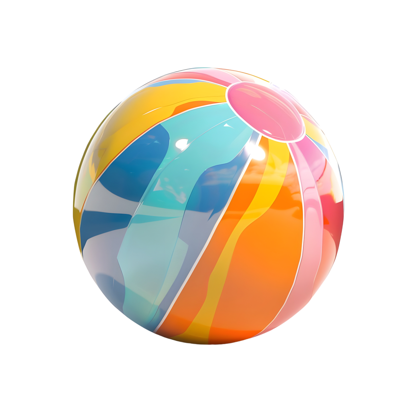 a colorful beach ball on a white background