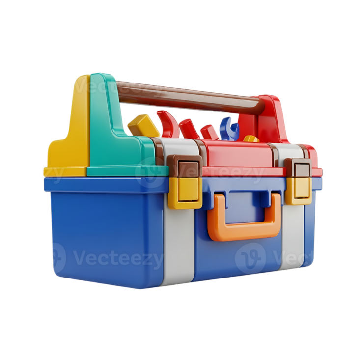 a plastic tool box with tools in it