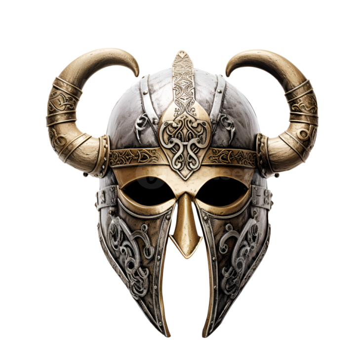 an image of a viking helmet with horns
