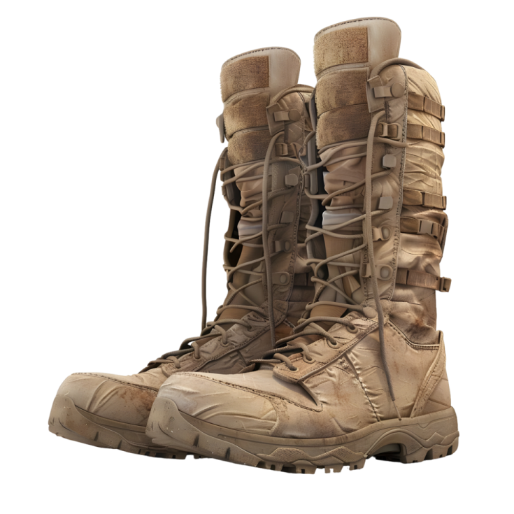 a pair of boots on a white background