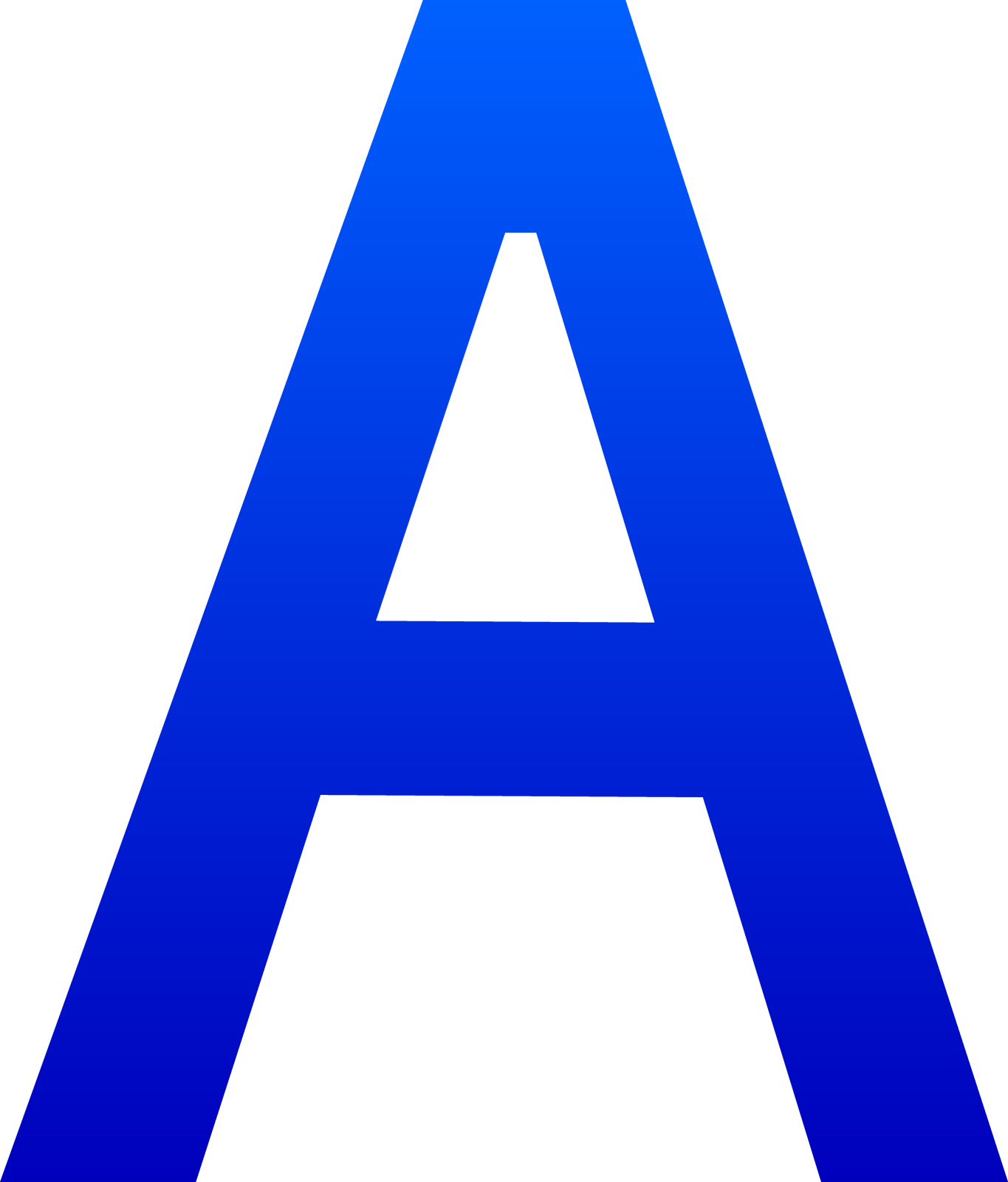 the letter a in blue