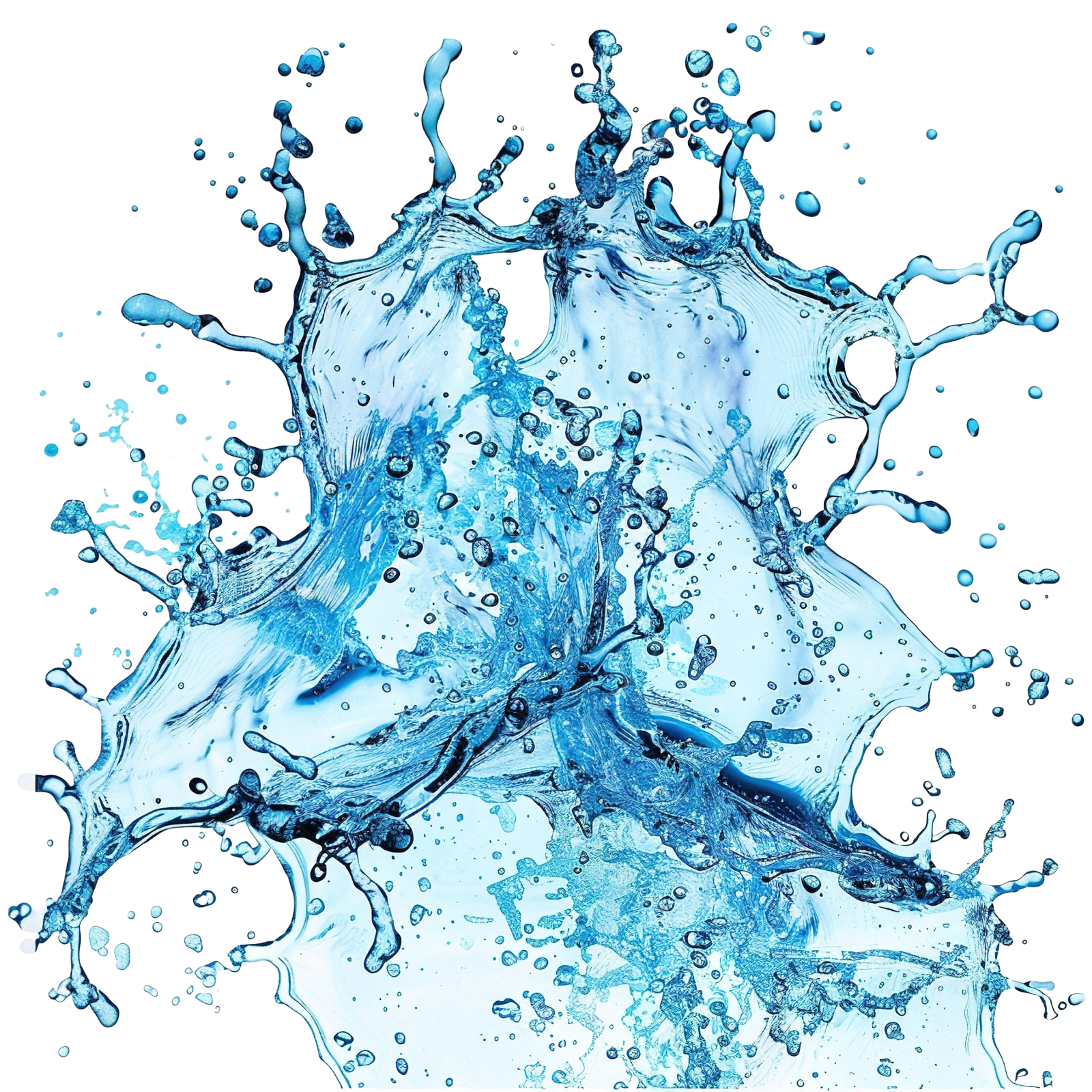 a splash of water on a white background