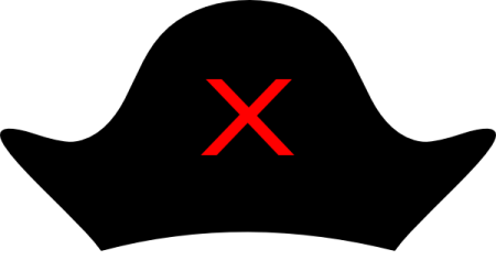a black hat with red x on it