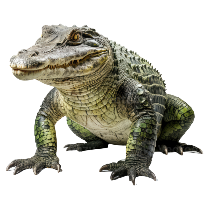 a large alligator sitting on the ground