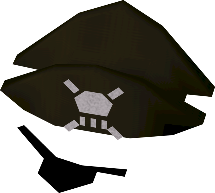 a black and white image of a pirate hat