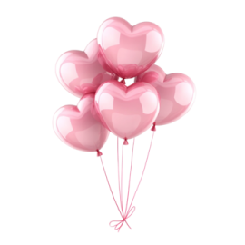 a bunch of pink balloons on a white background