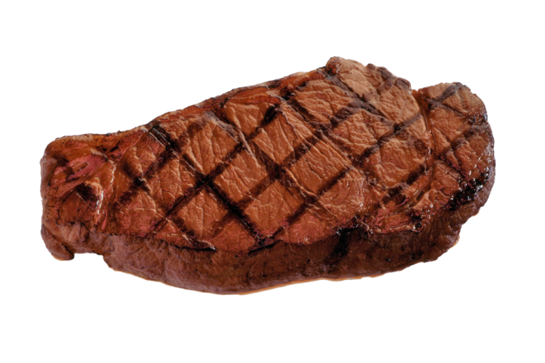 a piece of steak on a white background