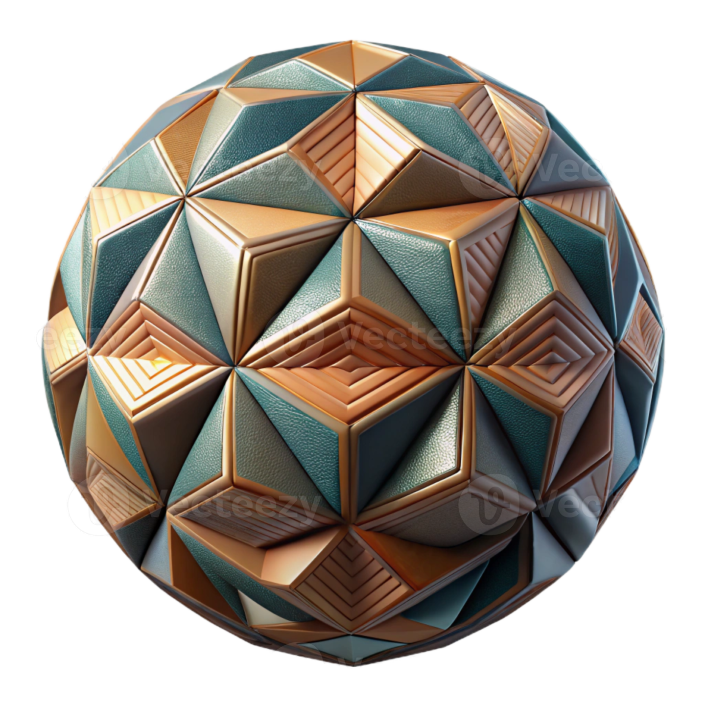 a 3d rendering of a ball made out of geometric shapes