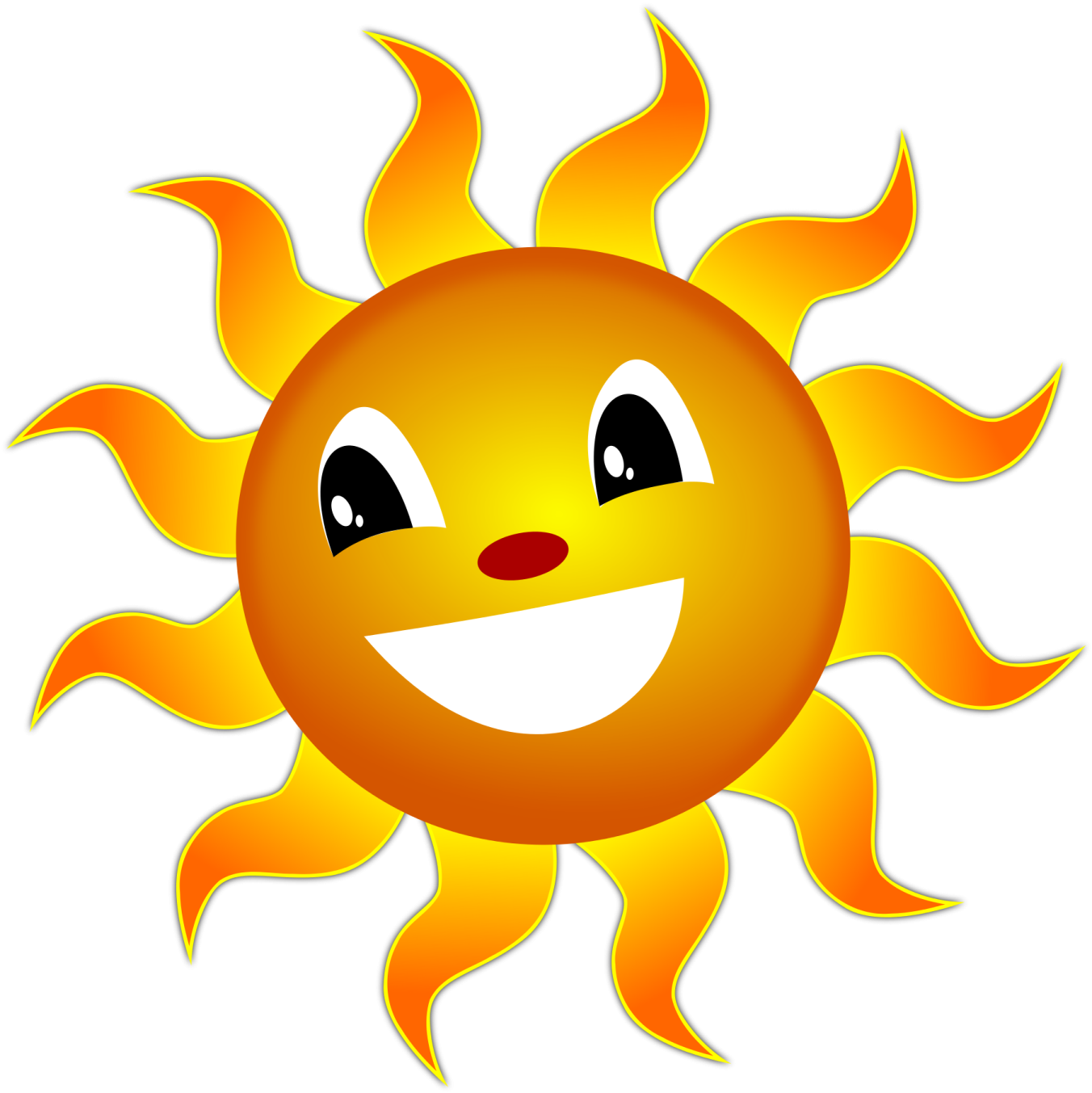 a cartoon sun with a smiling face