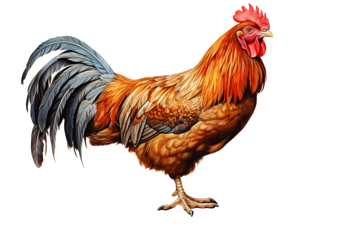 an illustration of a rooster on a white background