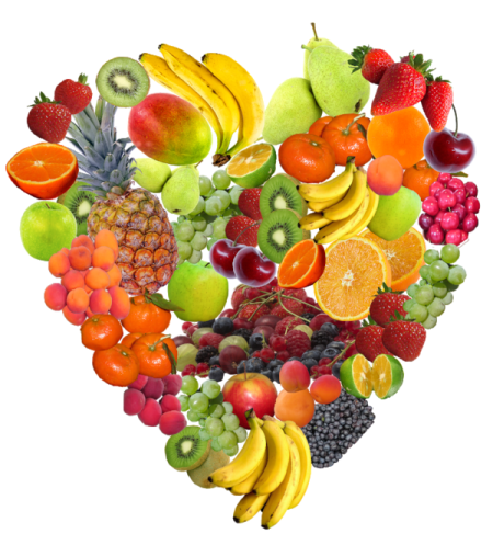 fruits in the shape of a heart