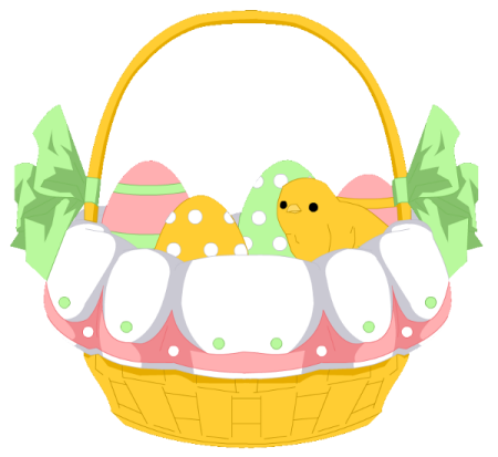 a basket filled with easter eggs