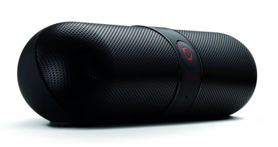 a black speaker on a white background