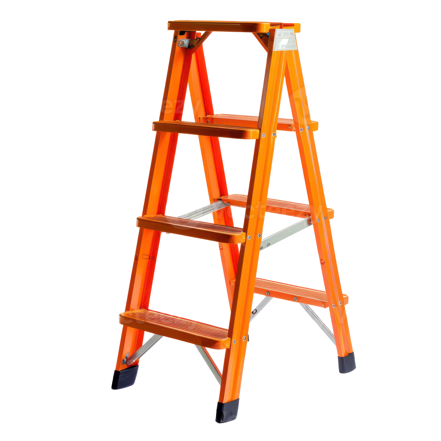 a wooden ladder on a white background