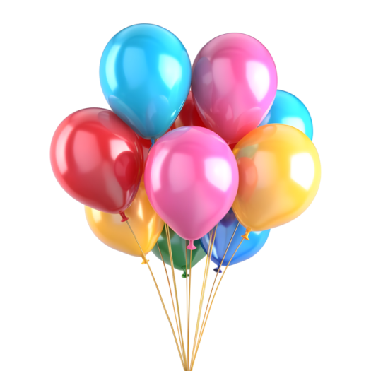 a bunch of balloons on a white background