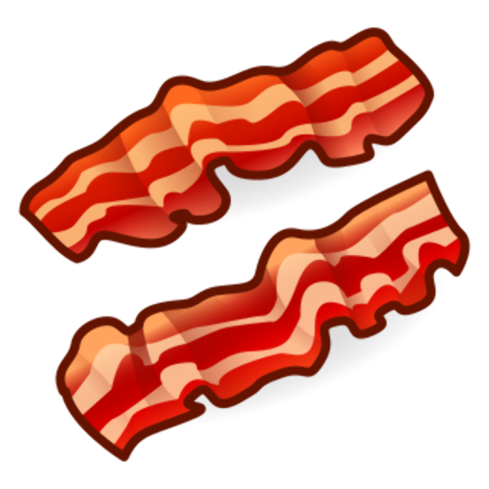 two bacons on a white background