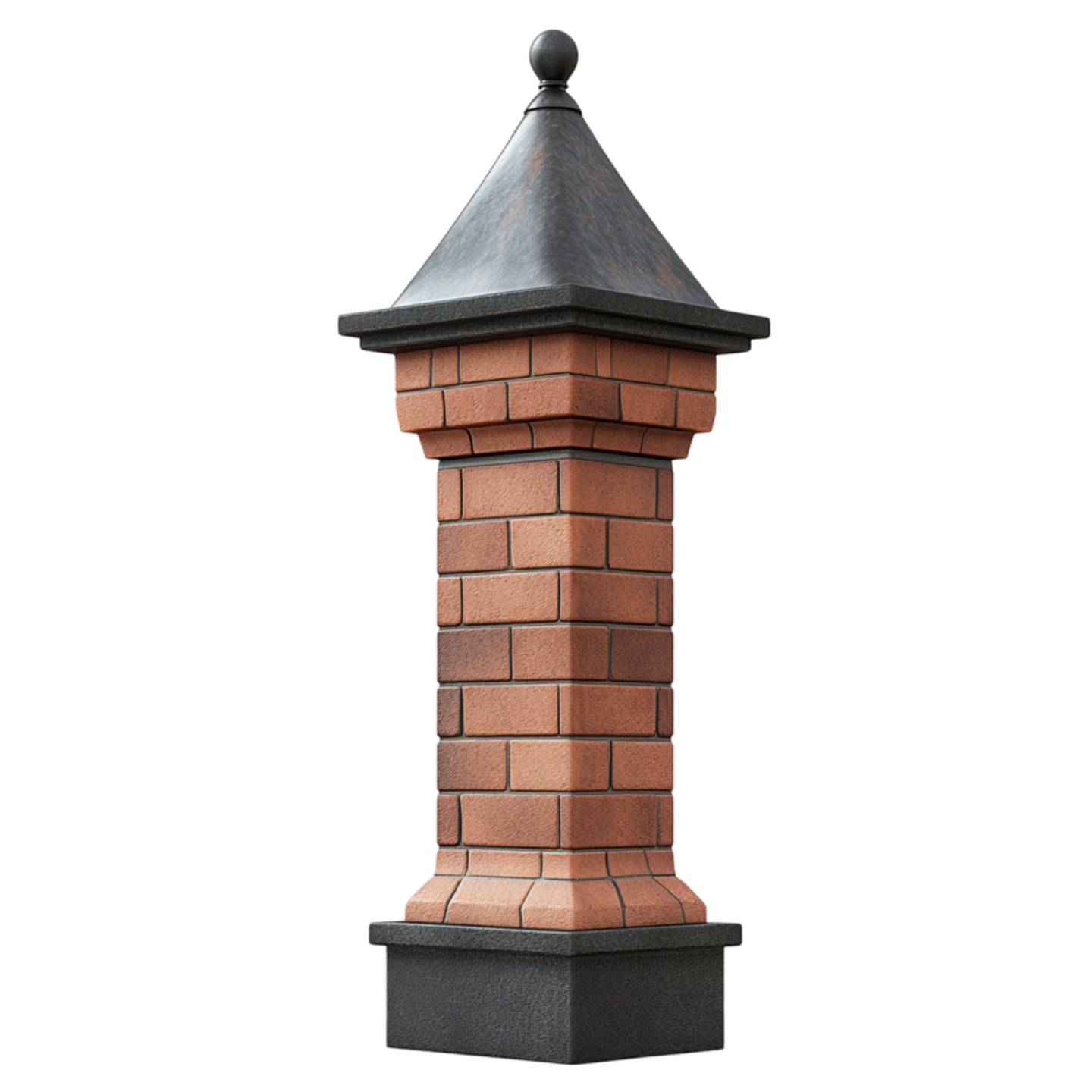 a brick chimney with a chimney cap on top