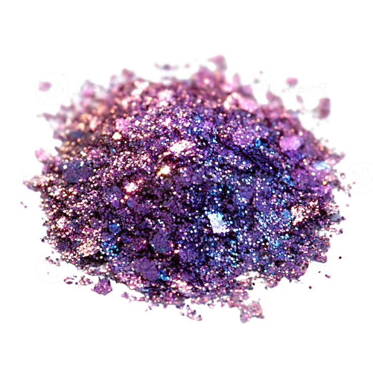 a pile of glitter on a white background
