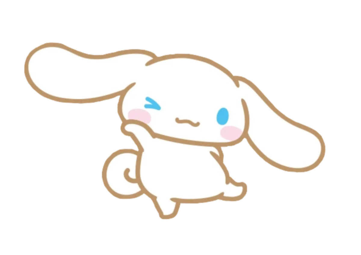 a drawing of a bunny with blue eyes