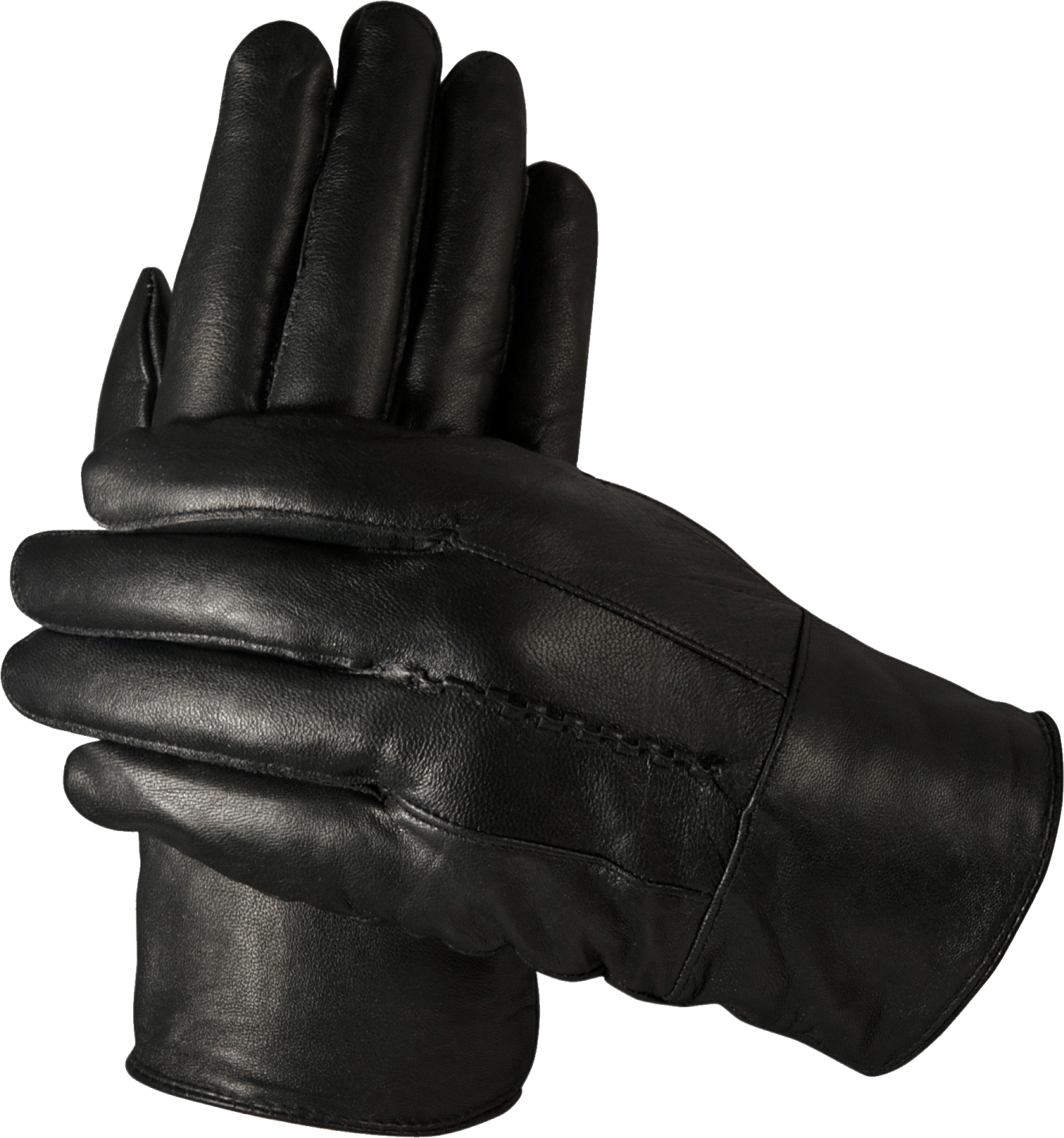 a pair of black leather gloves
