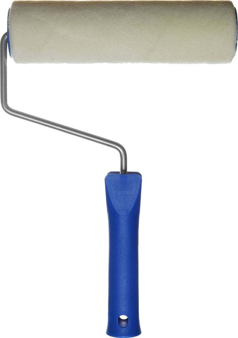a roller roller with a blue handle