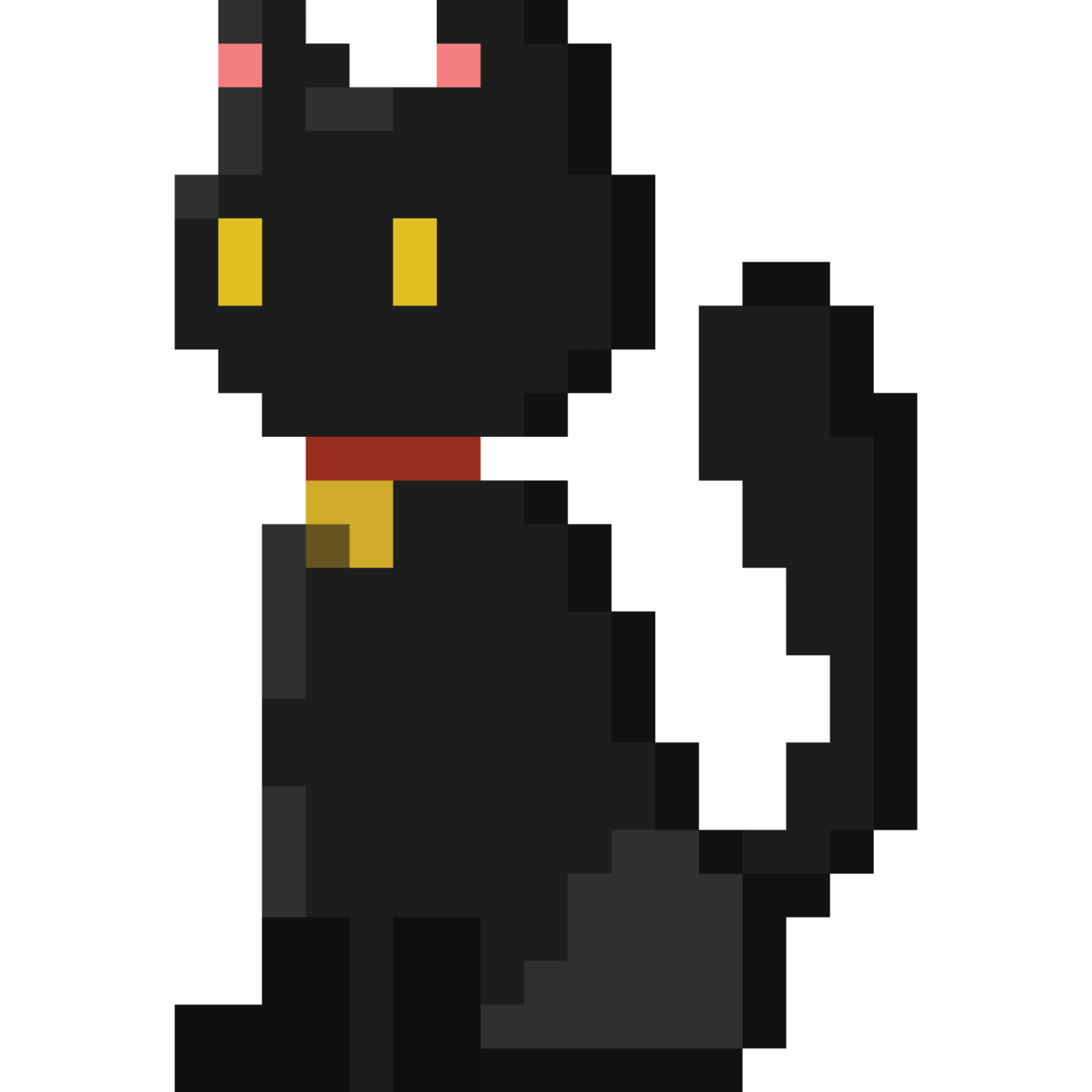 a black cat with yellow eyes