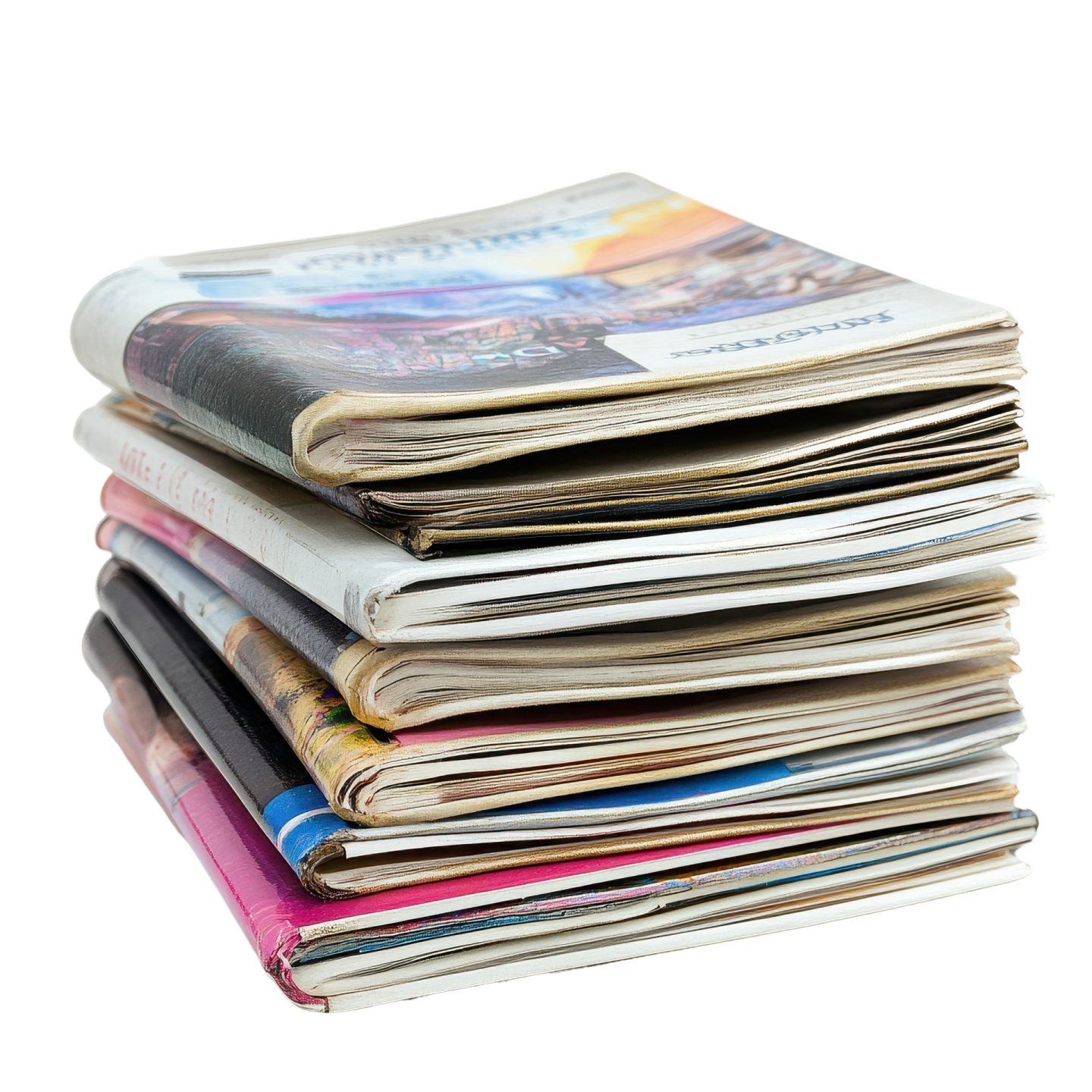 a stack of newspapers