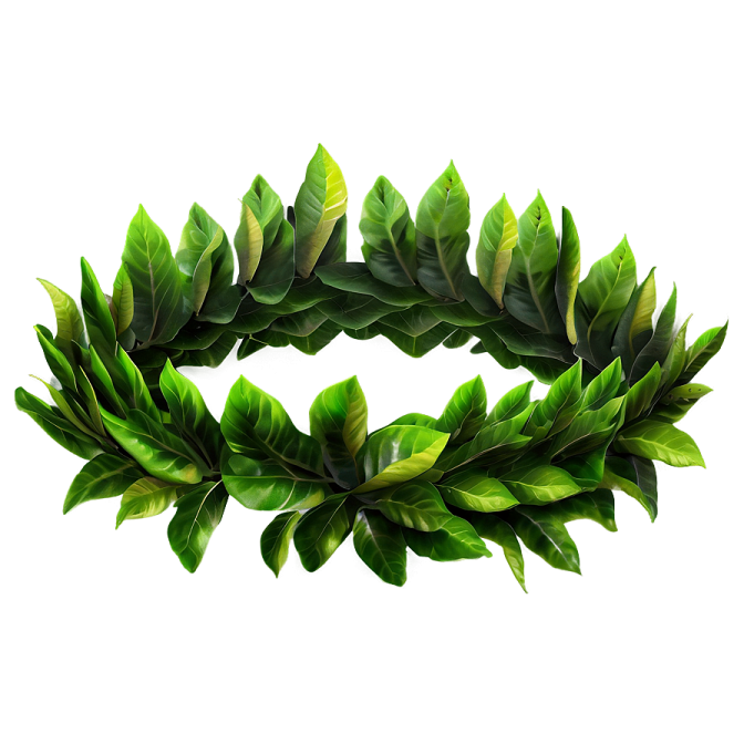 a wreath made out of green leaves