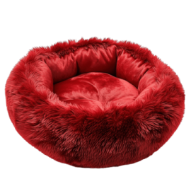 a red cat bed on a white background