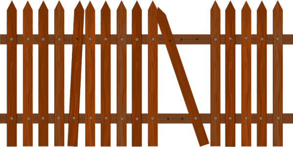 a wooden fence on a white background
